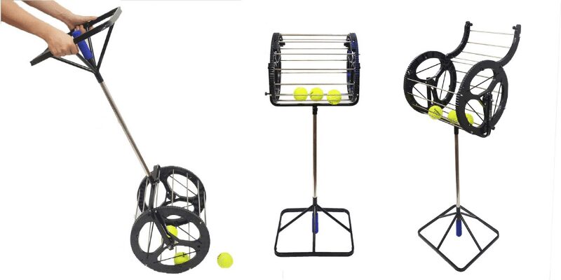 CHAOFAN 2 in 1 Tennis Balls Pickup Automatic Balls Receiver