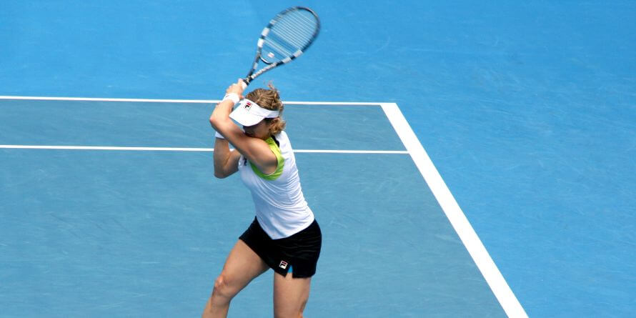female player tennis shot